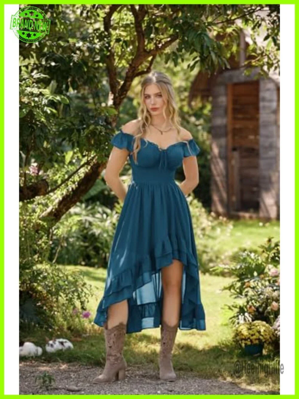Renaissance Corset Dress Off Shoulder Flowy Sundress Chiffon Dress